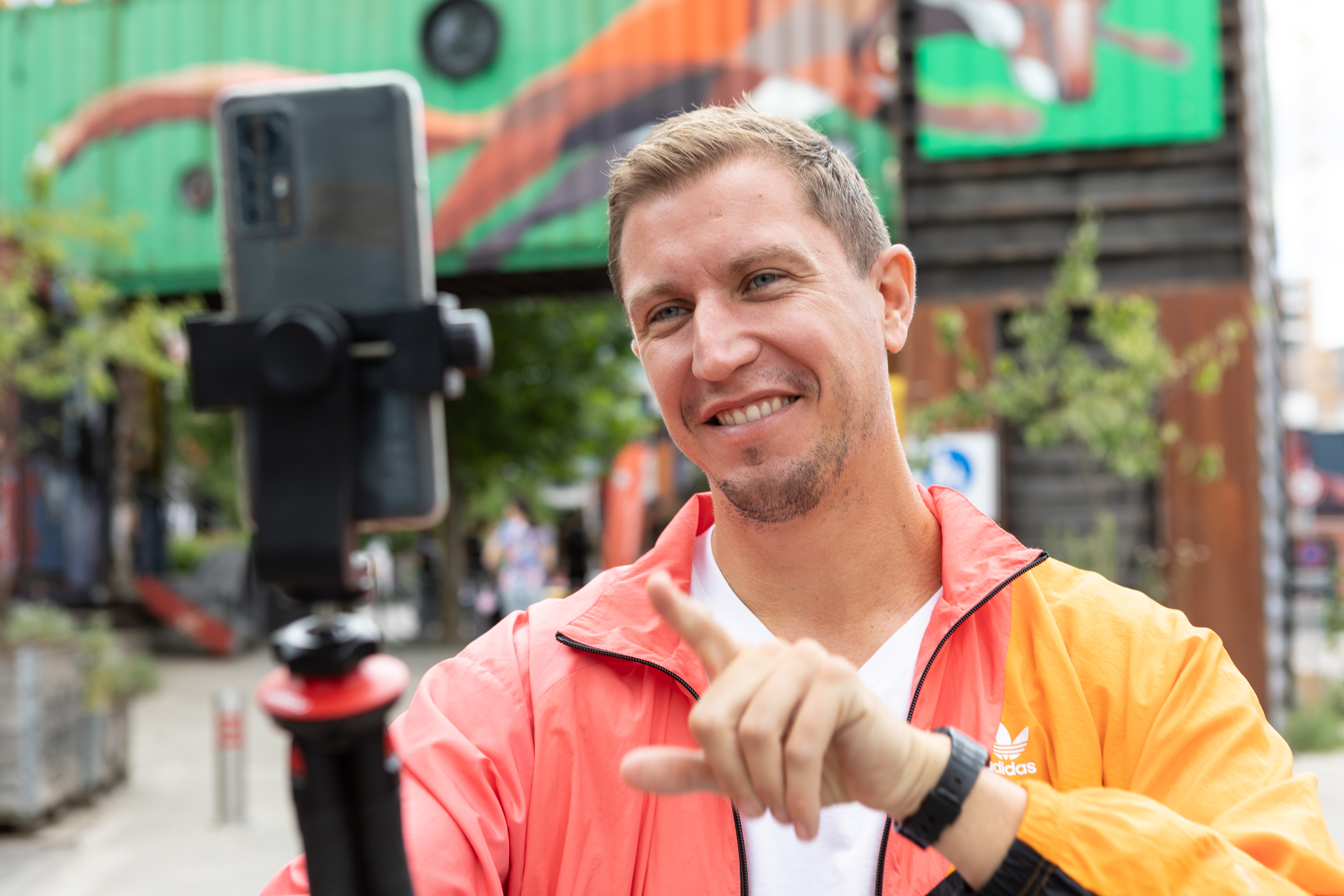 Alex Hörber beim Aufnehmen